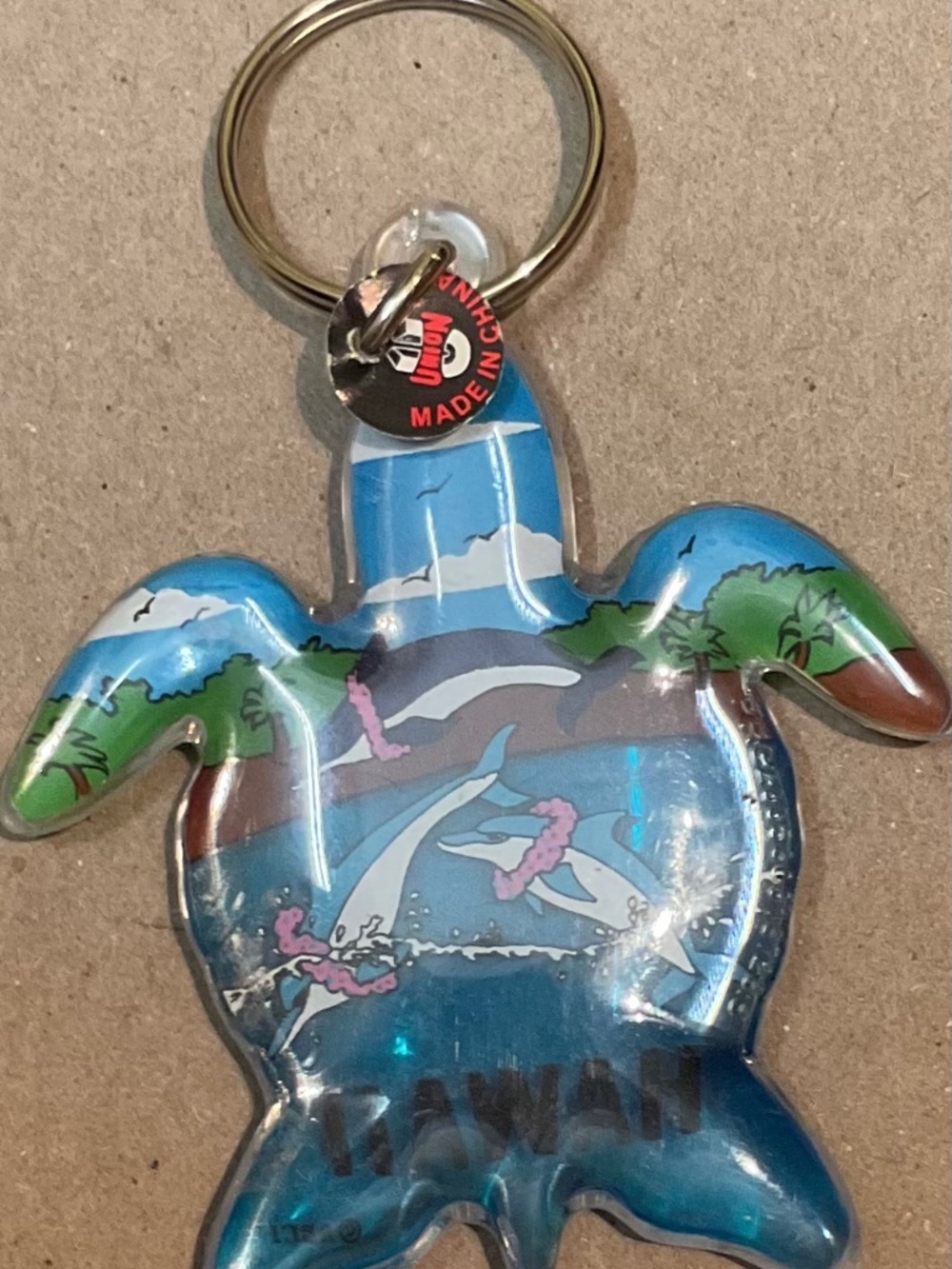 Hawaii Turtle Shaped Plastic Acrylic Souvenir Keychain